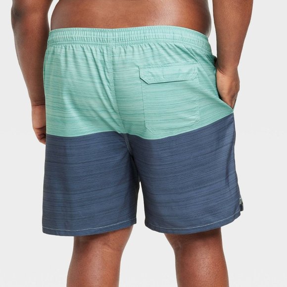 Men's Big & Tall 7" Colorblock Swim Shorts - Goodfellow & Co Blue 3XL - Picture 3 of 10